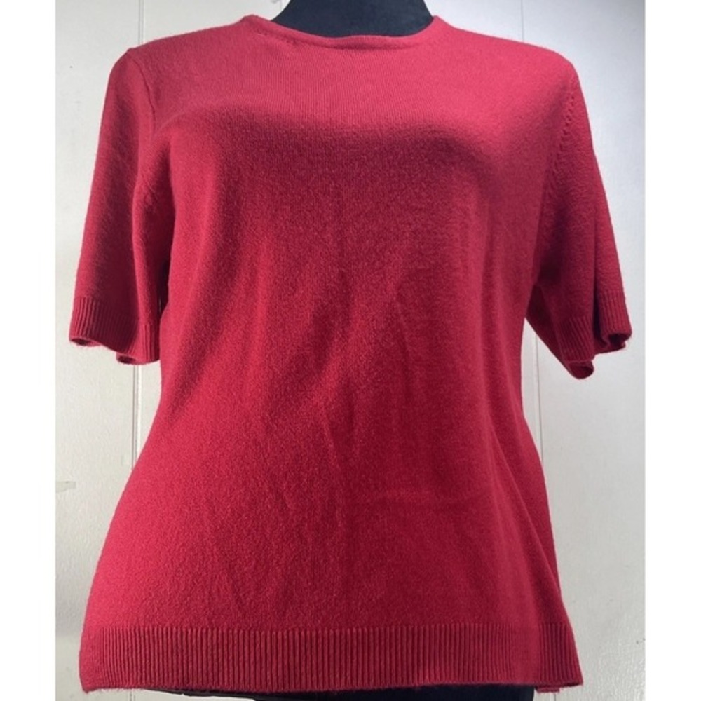 Coldwater Creek Sweater Medium Red Womens Pullover‎ Scoop Neck  Shirt Sleeve Nwt